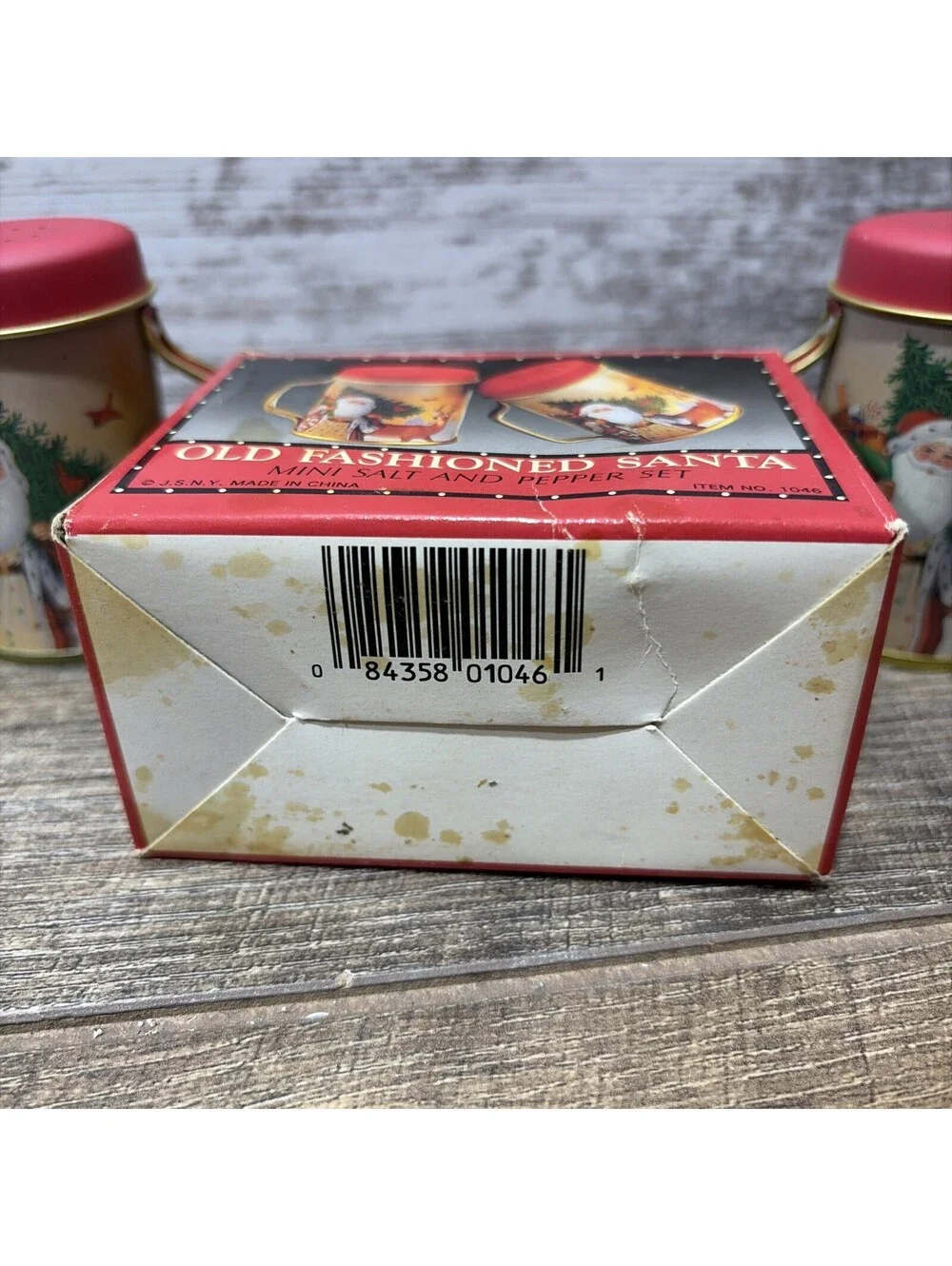 Christmas Old Fashioned Santa Mini Salt & Pepper Shakers Holiday Set New In Box